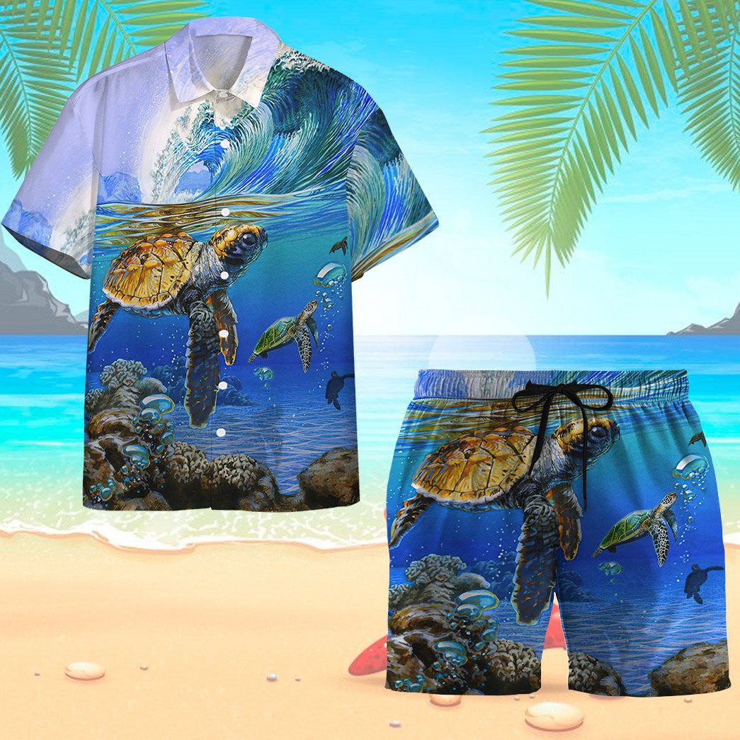 litzzy Litzzy Hawaiian Shirts - Hawaiian Short Sleeve 3D In The Ocean Turtle Custom Hawaii Shirt Aloha Hawaii Shirt Aloha Shirt For Summer - Aloha Custom Hawaii Shirts For Beach Summer Hawaii Shirt   