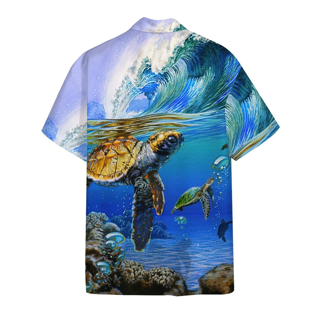 litzzy Litzzy Hawaiian Shirts - Hawaiian Short Sleeve 3D In The Ocean Turtle Custom Hawaii Shirt Aloha Hawaii Shirt Aloha Shirt For Summer - Aloha Custom Hawaii Shirts For Beach Summer Hawaii Shirt   