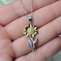 litzzy Litzzy Necklace To My Mom, I love you with all my heart! Gift For Mom From Daughter, Sunflower Necklace For Mom Jewelry   