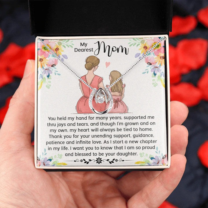 litzzy Customized Mothers Day Necklace, Gift from Daughter, Gift from Son with Message Card Alluring Necklace Message Card Necklace For Mom, Mother's Day Gifts From Daughter Jewelry Style 4 Standard Box 