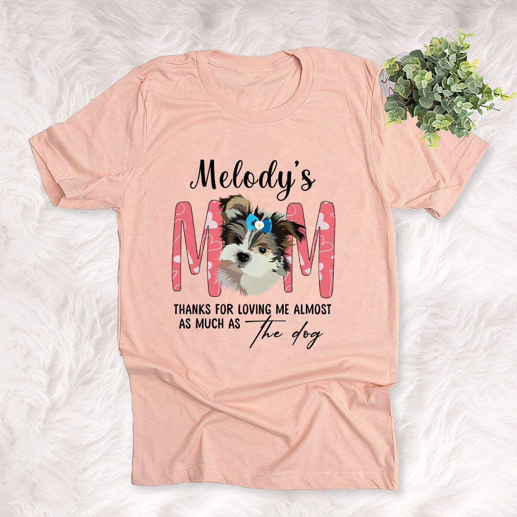 litzzy Awesome Dog Mom Personalized Unisex T-shirt Special Mother's Day Gift for Mother, Mom, Personalized Shirt, Custom Gift For Dog Lovers, Dog Mom T-shirt Heather Peach S 