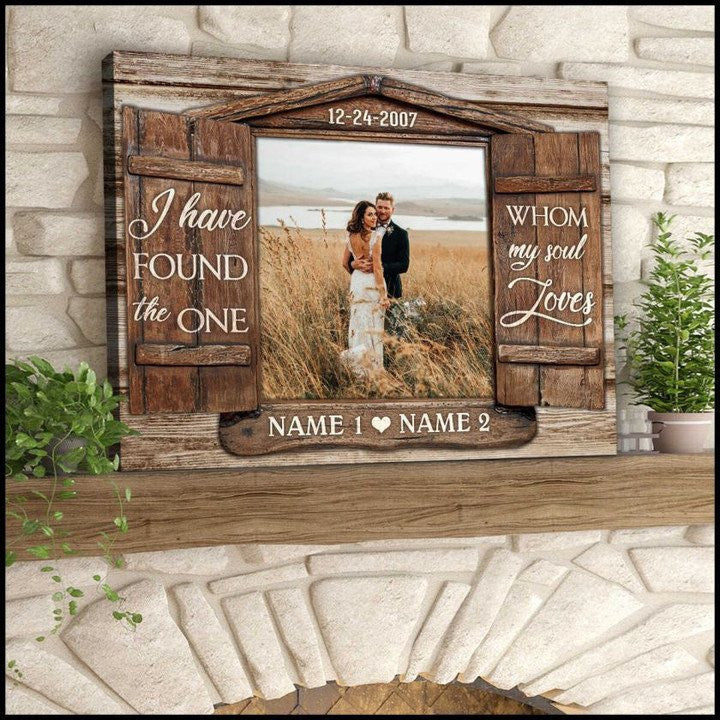 litzzy Wedding Anniversary Year Gifts, Couple Canvas Painting, All of Love Custom Photo Husband and Wife Wall Art for Bedroom Canvas Wall Art   