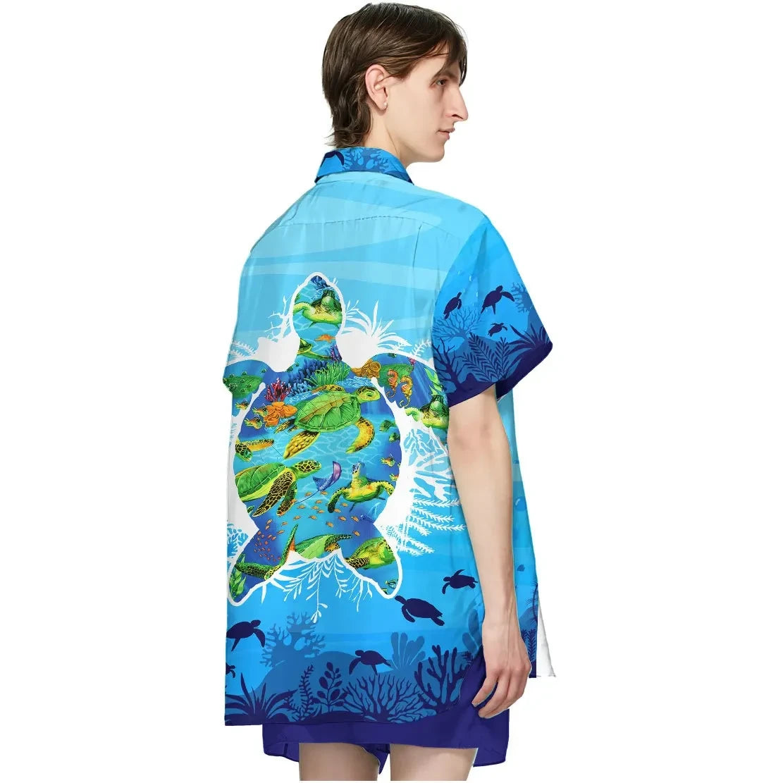 litzzy Litzzy Hawaiian Shirts - 3D Sea Turtle Hawaiian Shirts Aloha Hawaii Shirt Aloha Shirt For Summer - Aloha Custom Hawaii Shirts For Beach Summer Hawaii Shirt   