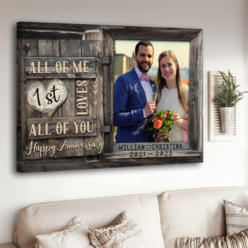 litzzy 1 Year Wedding Anniversary Gifts for Him, Together We Built A Life We Love Canvas for Husband and Wife Canvas Wall Art   