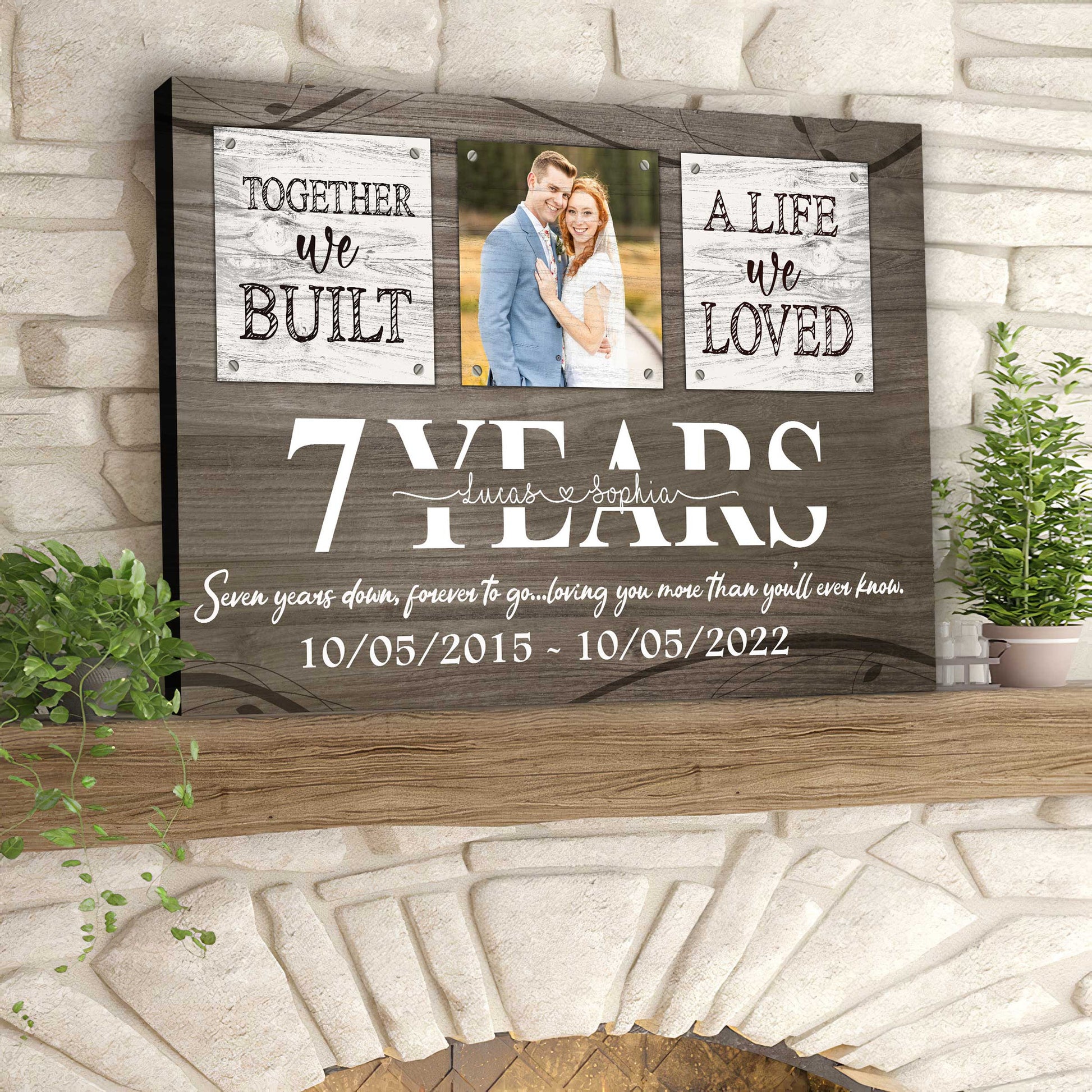 litzzy 7 Years Anniversary Gifts For Him, Couple Wall Art for Wife, All of Me loves All of You Canvas Canvas Wall Art   