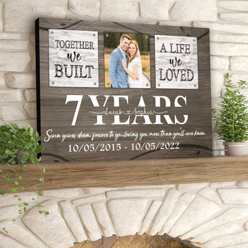 litzzy 7 Years Anniversary Gifts For Him, Couple Wall Art for Wife, All of Me loves All of You Canvas Canvas Wall Art   