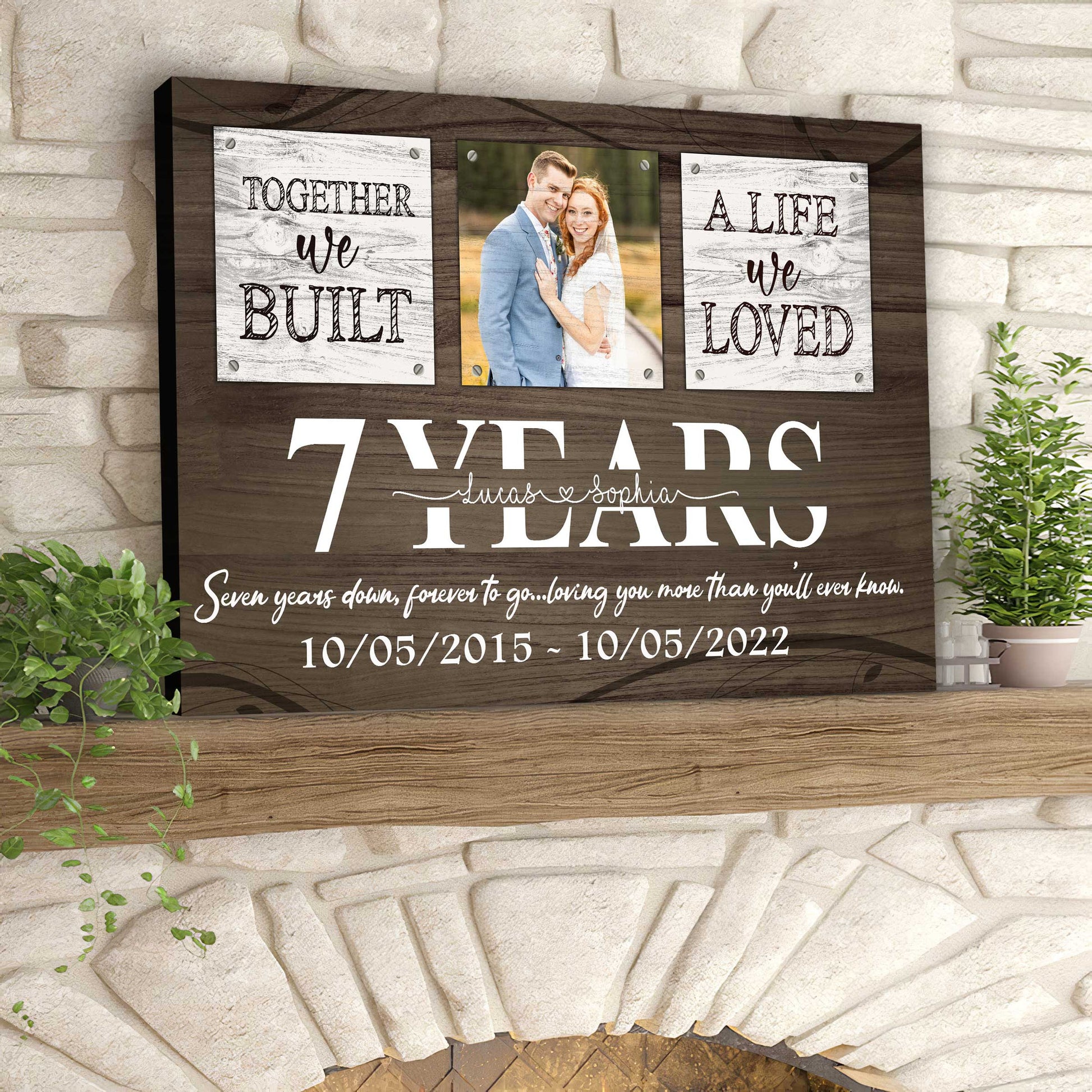 litzzy 7 Years Anniversary Gifts For Him, Couple Wall Art for Wife, All of Me loves All of You Canvas Canvas Wall Art   