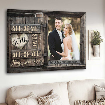 litzzy 10 Year Anniversary Gifts Traditional, Modern Custom Photo Couple Canvas for Husband and Wife Canvas Wall Art Style 2 11"x14" 