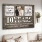 litzzy 10 Year Anniversary Gifts Traditional, Modern Custom Photo Couple Canvas for Husband and Wife Canvas Wall Art Style 1 11"x14" 
