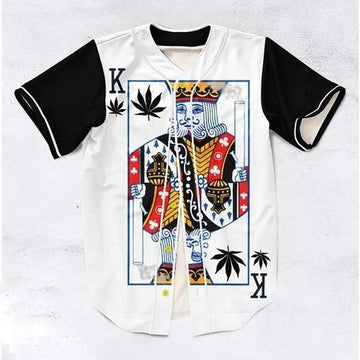 litzzy Litzzy Baseball Jersey - King Poker White Baseball Jersey - Colorful - Adult Unisex - Full Size (S - 5XL) - Jersey Shirt Unisex Custom Printed Baseball Jersey S  