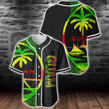 litzzy Litzzy Baseball Jersey - Guam Polynesian Baseball Jersey - Colorful - Adult Unisex - Full Size(S - 5XL) - Jersey Shirt Unisex Custom Printed Baseball Jersey S  