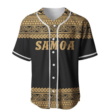 litzzy Litzzy Baseball Jersey - Polynesian Samoa Gold Baseball Jersey - Colorful - Adult Unisex - Full Size (S - 5XL) - Jersey Shirt Unisex Custom Printed Baseball Jersey   
