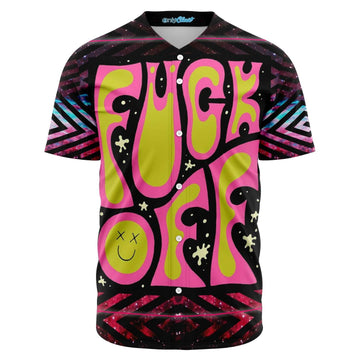 litzzy Litzzy Baseball Jersey - F Off Trippy Acid Baseball Jersey - Colorful - Adult Unisex - Full Size (S - 5XL) - Jersey Shirt Unisex Custom Printed Baseball Jersey   