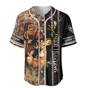 litzzy Litzzy Baseball Jersey - Hunting Deer Forest Baseball Jersey - Adult Unisex - Full Size (S - 5XL)  - Jersey Shirt Unisex Custom Printed Jersey Shirt Unisex Custom Printed Baseball Jersey   