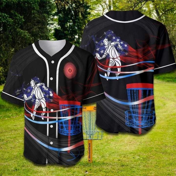 litzzy Litzzy Baseball Jersey - Disc Golf Flag Smoke Baseball Jersey - Adult Unisex - Full Size (S - 5XL) - Jersey Shirt Unisex Custom Printed Jersey Shirt Unisex Custom Printed Baseball Jersey S  