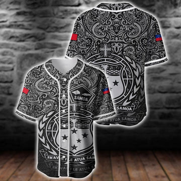 litzzy Litzzy Baseball Jersey - Samoa Polynesian Pride Of Samoa Baseball Jersey - Colorful - Adult Unisex - Full Size (S - 5XL) - Jersey Shirt Unisex Custom Printed Jersey Shirt Unisex Baseball Jersey S  