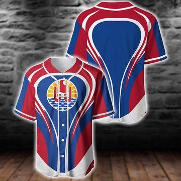 litzzy Litzzy Baseball Jersey - Tahiti Flag Cannon Style Baseball Jersey - Colorful - Adult Unisex - Full Size (S - 5XL) - Jersey Shirt Unisex Custom Printed Jersey Shirt Unisex Baseball Jersey S  