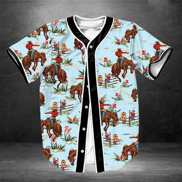 litzzy Litzzy Baseball Jersey - Cowboy Baseball Jersey - Colorful - Adult Unisex - Full Size (S - 5XL) - Jersey Shirt Unisex Custom Printed Jersey Shirt Unisex Baseball Jersey S  