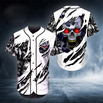 litzzy Litzzy Baseball Jersey - Ghost Inside Skull Baseball Jersey - Adult Unisex - Full Size (S - 5XL) - Jersey Shirt Unisex Custom Printed Jersey Shirt Unisex Custom Printed Baseball Jersey S  