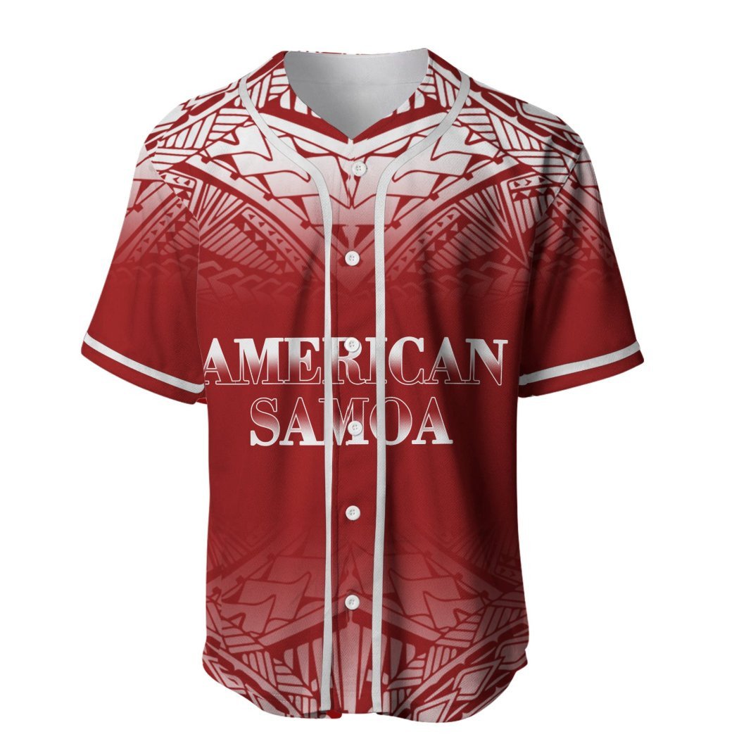 litzzy Litzzy Baseball Jersey - American Samoa Red Baseball Jersey - Colorful - Adult Unisex - Full Size (S - 5XL) - Jersey Shirt Unisex Custom Printed Baseball Jersey   