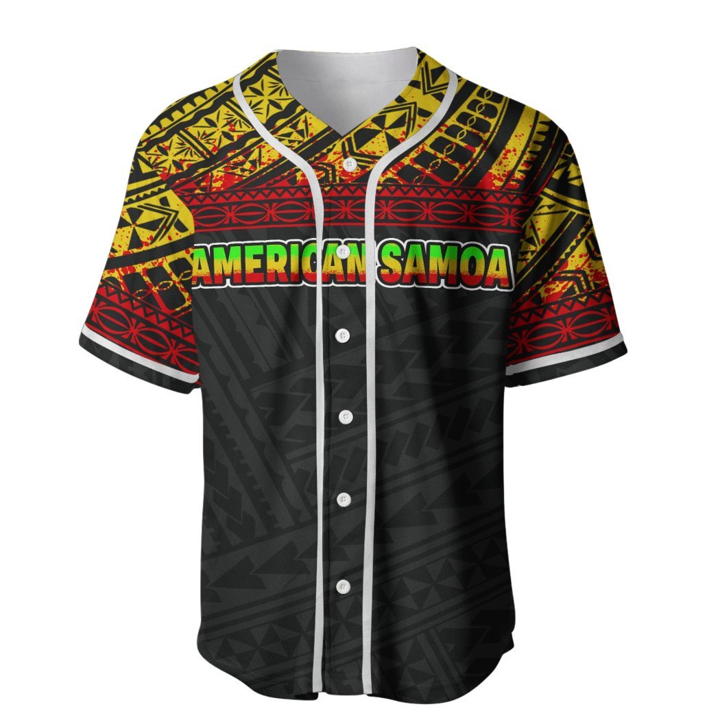 litzzy Litzzy Baseball Jersey - American Samoa Colorful Baseball Jersey - Colorful - Adult Unisex - Full Size (S - 5XL) - Jersey Shirt Unisex Custom Printed Jersey Shirt Unisex Baseball Jersey   