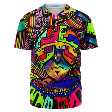 litzzy Litzzy Baseball Jersey - Mind Control Baseball Jersey - Colorful - Adult Unisex - Full Size (S - 5XL) - Jersey Shirt Unisex Custom Printed Baseball Jersey   