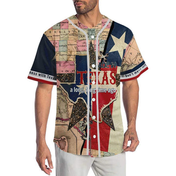 litzzy Litzzy Baseball Jersey - Made In Texas A Long Time Ago Baseball Jersey - Colorful - Adult Unisex - Full Size (S - 5XL) - Jersey Shirt Unisex Custom Printed Baseball Jersey   