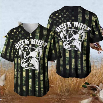 litzzy Litzzy Baseball Jersey - Duck Hunting Camo Baseball Jersey - Adult Unisex - Full Size (S - 5XL) - Jersey Shirt Unisex Custom Printed Jersey Shirt Unisex Custom Printed Baseball Jersey S  