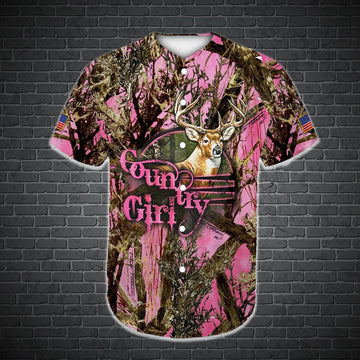 litzzy Litzzy Baseball Jersey - Country Girl Hunting Deer Hunting Baseball Jersey - Adult Unisex - Full Size (S - 5XL) - Jersey Shirt Unisex Custom Printed Jersey Shirt Unisex Custom Printed Baseball Jersey   