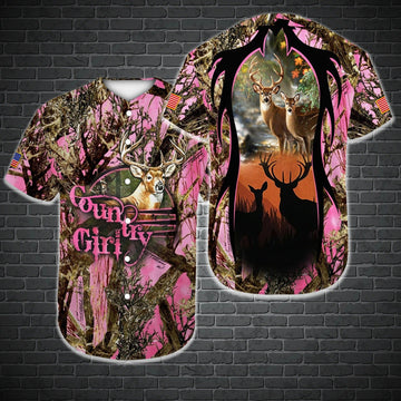 litzzy Litzzy Baseball Jersey - Country Girl Hunting Deer Hunting Baseball Jersey - Adult Unisex - Full Size (S - 5XL) - Jersey Shirt Unisex Custom Printed Jersey Shirt Unisex Custom Printed Baseball Jersey S  