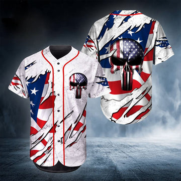 litzzy Litzzy Baseball Jersey - Ghost Head Skull Baseball Jersey - Colorful - Adult Unisex - Full Size (S - 5XL) - Jersey Shirt Unisex Custom Printed Baseball Jersey S  