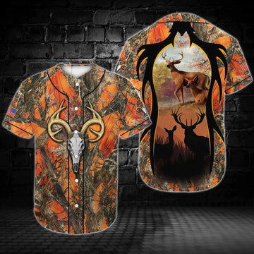 litzzy Litzzy Baseball Jersey - Deer hunting Hunters Baseball Jersey - Adult Unisex - Full Size (S - 5XL) - Jersey Shirt Unisex Custom Printed Jersey Shirt Unisex Custom Printed Baseball Jersey S  