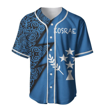 litzzy Litzzy Baseball Jersey - Kosrae Flag Polynesian Tattoo Black Style Baseball Jersey - Colorful - Adult Unisex - Full Size (S - 5XL) - Jersey Shirt Unisex Custom Printed Jersey Shirt Unisex Baseball Jersey   