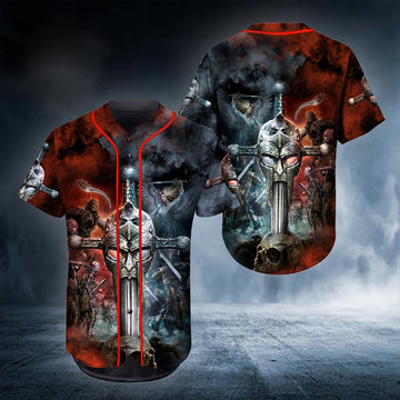 litzzy Litzzy Baseball Jersey - War Ghost Skull Baseball Jersey - Adult Unisex - Full Size (S - 5XL) - Jersey Shirt Unisex Custom Printed Jersey Shirt Unisex Custom Printed Baseball Jersey S  