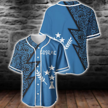 litzzy Litzzy Baseball Jersey - Kosrae Flag Polynesian Tattoo Black Style Baseball Jersey - Colorful - Adult Unisex - Full Size (S - 5XL) - Jersey Shirt Unisex Custom Printed Jersey Shirt Unisex Baseball Jersey S  