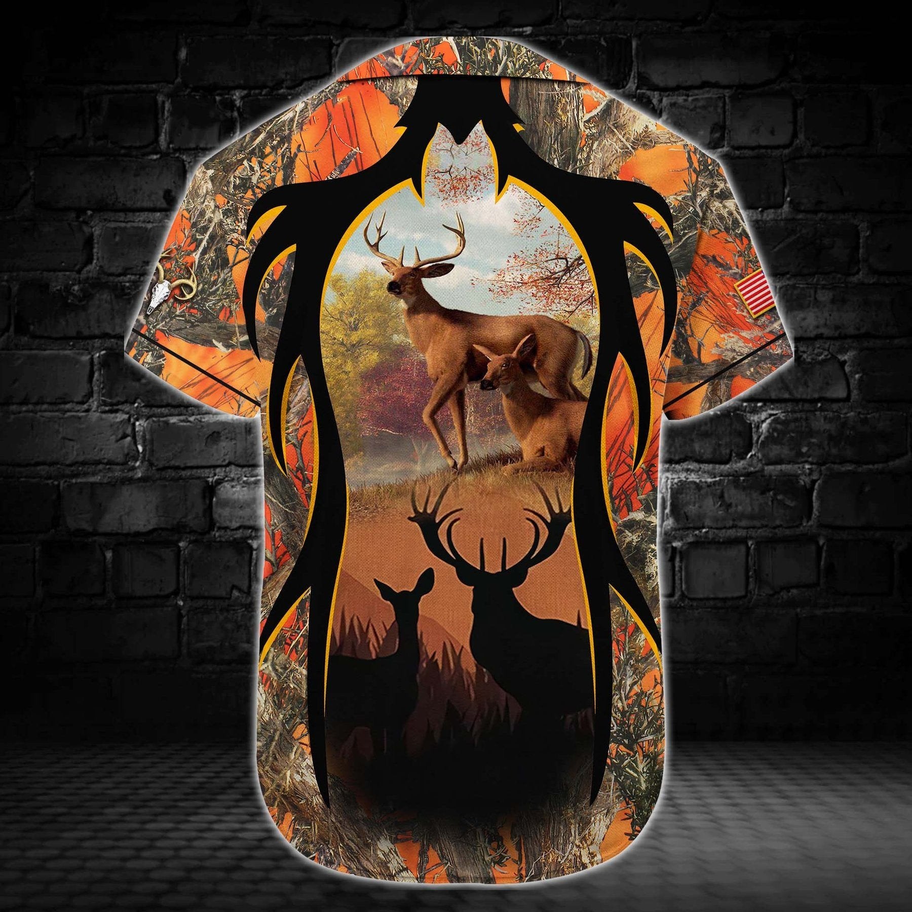 litzzy Litzzy Baseball Jersey - Deer hunting Hunters Baseball Jersey - Adult Unisex - Full Size (S - 5XL) - Jersey Shirt Unisex Custom Printed Jersey Shirt Unisex Custom Printed Baseball Jersey   