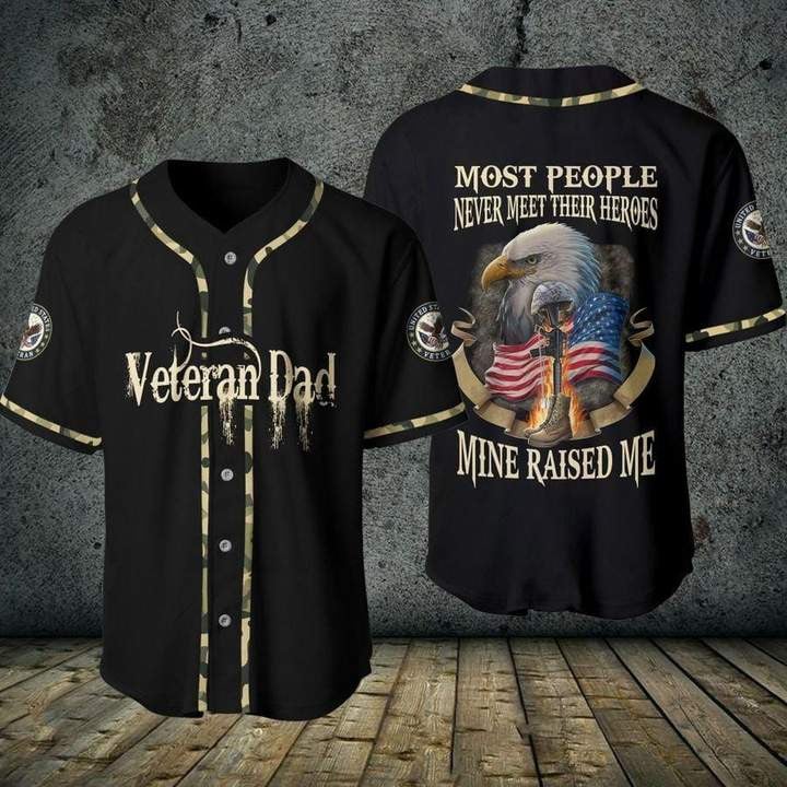 litzzy Litzzy Baseball Jersey - Veteran Dad Heroes Baseball Jersey - Adult Unisex - Full Size (S - 5XL) - Jersey Shirt Unisex Custom Printed Jersey Shirt Unisex Custom Printed Baseball Jersey S  