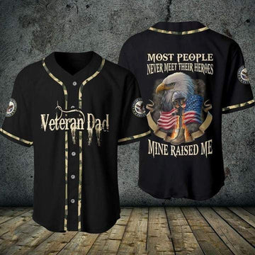 litzzy Litzzy Baseball Jersey - Veteran Dad Heroes Baseball Jersey - Adult Unisex - Full Size (S - 5XL) - Jersey Shirt Unisex Custom Printed Jersey Shirt Unisex Custom Printed Baseball Jersey S  