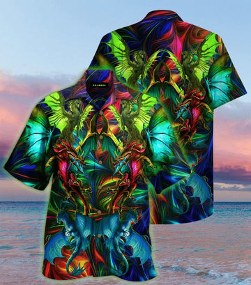 litzzy Litzzy Hawaiian Shirts - Amazing Dragon  Hawaii Shirt Aloha Hawaii Shirt Aloha Shirt For Summer - Aloha Custom Hawaii Shirts For Beach Summer Hawaii Shirt   