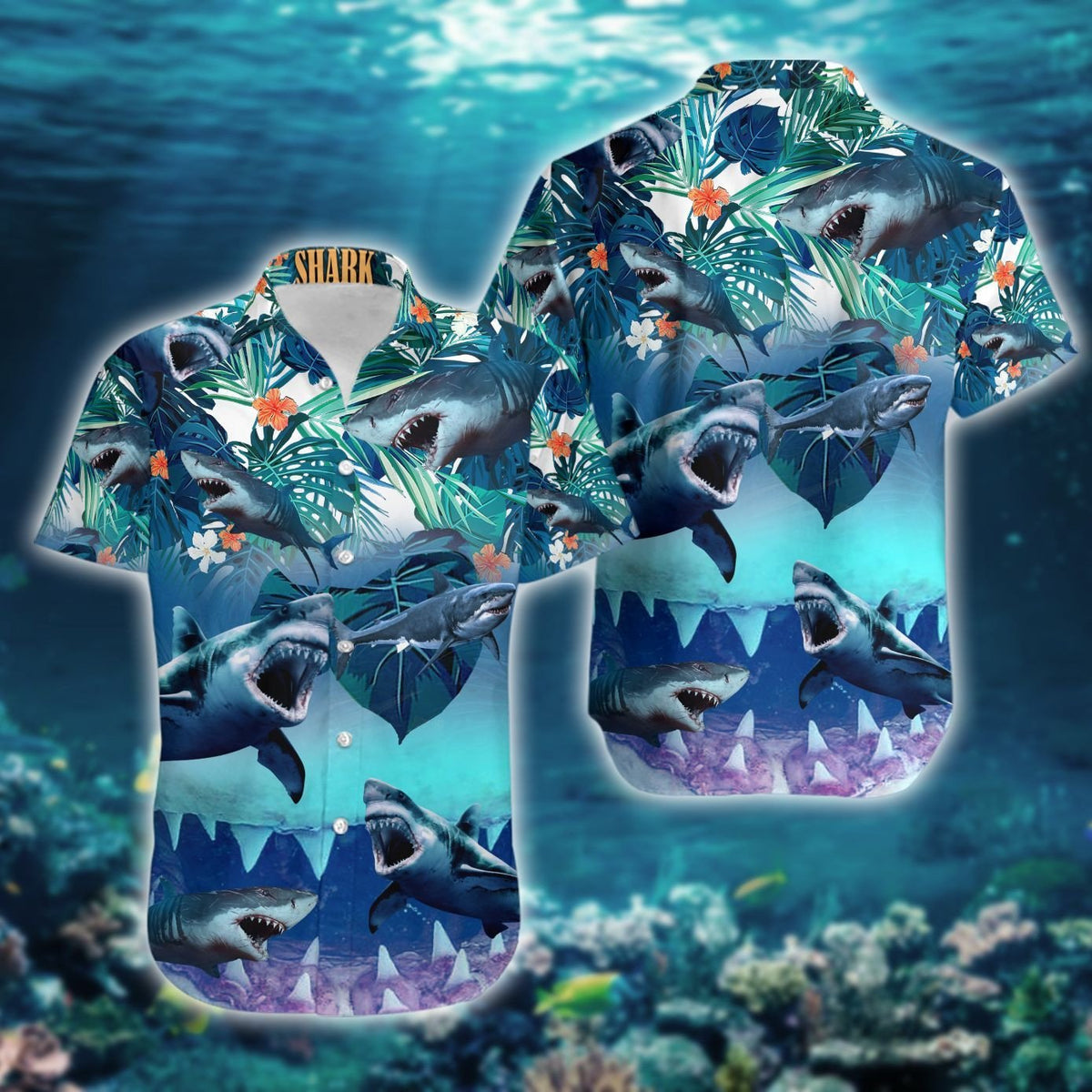 litzzy Litzzy Hawaiian Shirts - Shark Hawaii Shirt Aloha Hawaii Shirt Aloha Shirt For Summer - Aloha Custom Hawaii Shirts For Beach Summer Hawaii Shirt   
