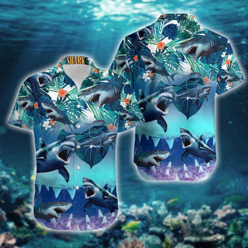 litzzy Litzzy Hawaiian Shirts - Shark Hawaii Shirt Aloha Hawaii Shirt Aloha Shirt For Summer - Aloha Custom Hawaii Shirts For Beach Summer Hawaii Shirt   