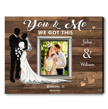 litzzy Groom Gift For Bride On Wedding Day Personalized Canvas For Newlyweds, Newly Couple Wall Art Canvas Wall Art 11"x14"  