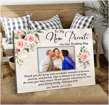 litzzy Parents In Law Wedding Gift From Bride Personalized Picture Canvas Wedding Gift For Parents Of The Groom From Bride Canvas Wall Art   