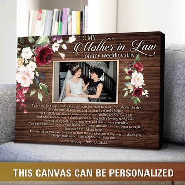 litzzy Gift For Mother In Law On Wedding Day Mother Of The Groom Gift From Bride Wall Art Canvas Canvas Wall Art   