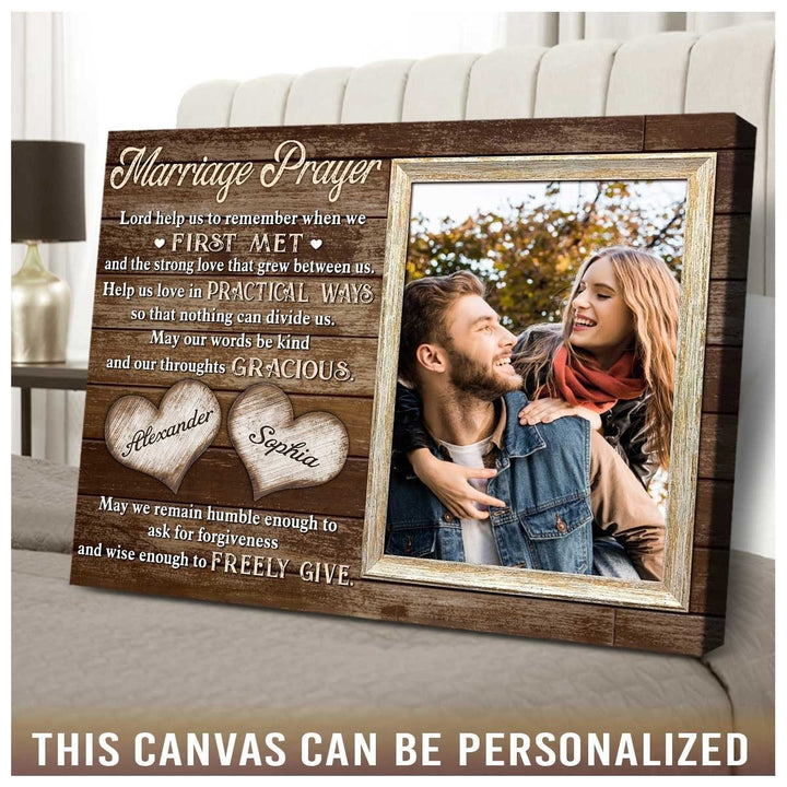 litzzy Personalized Wedding Gift Newly Married Couple, Marriage Prayer Couple Canvas for Husband and Wife Canvas Wall Art 11