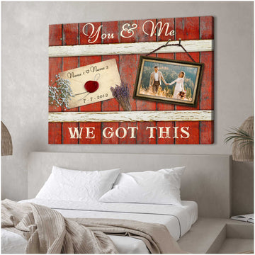 litzzy Custom Photo Couple, You and Me We got this Wedding Anniversary Gifts Canvas Wall Art Canvas Wall Art   