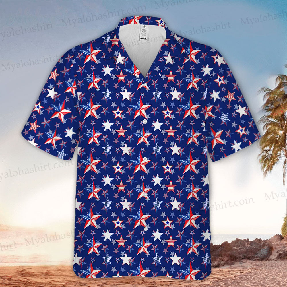 litzzy 4th Of July Apparel, 4th Of July Button Up Shirt Hawaiian shirt for men, women Hawaii Shirt   