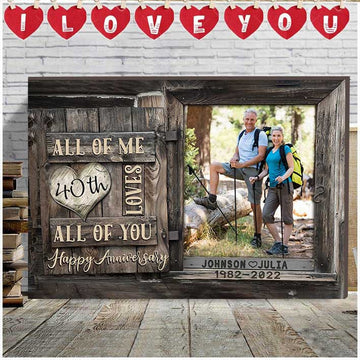 litzzy 40th Wedding Anniversary Wall Art for Old Couple, Custom Photo Couple Canvas for Bedroom Canvas Wall Art   