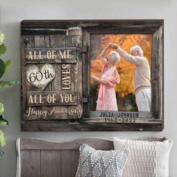 litzzy 60th Wedding Anniversary Gift for Old Couple Wall Art for Husband and Wife Canvas for Bedroom Canvas Wall Art   
