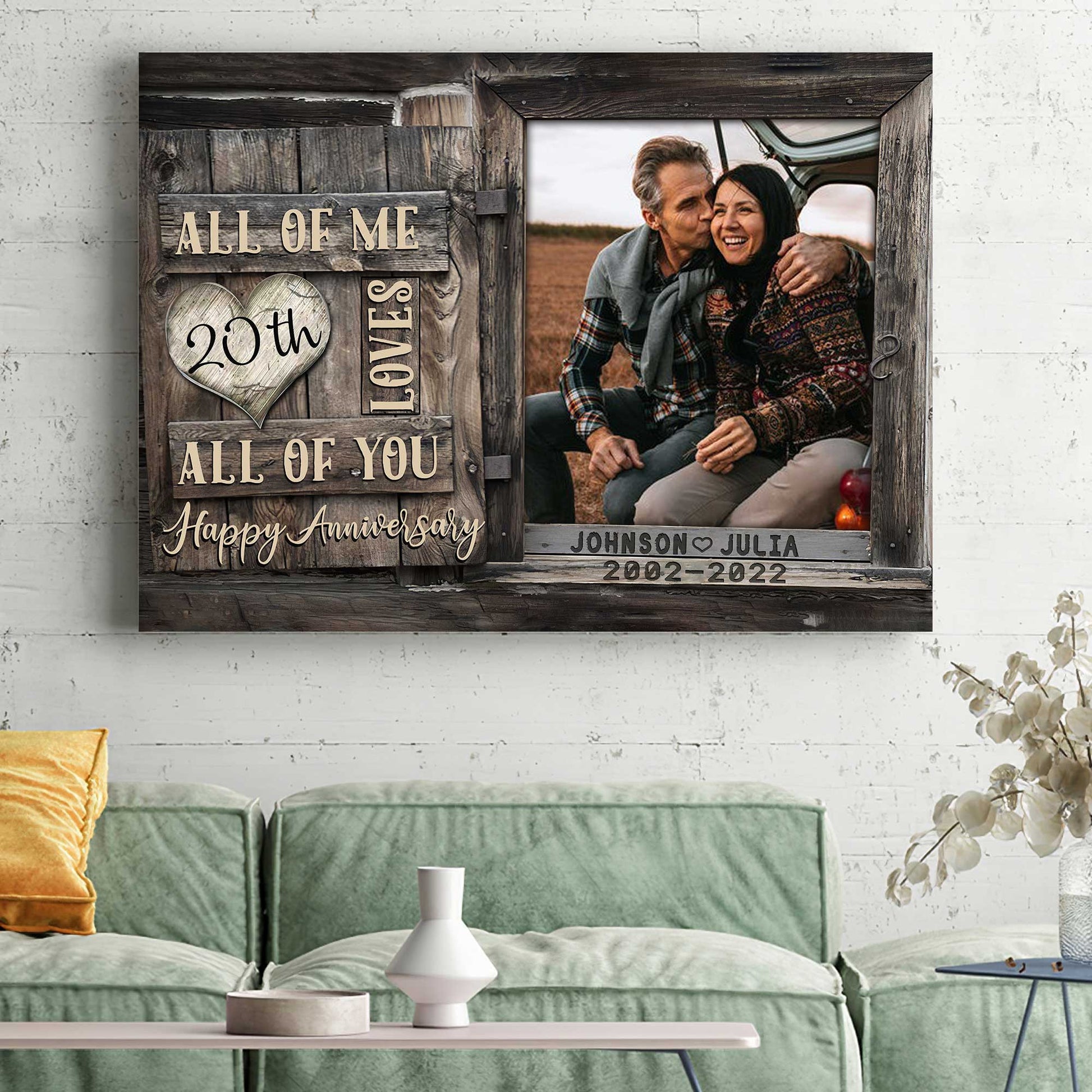 litzzy 20th Wedding Anniversary Canvas for Husband and Wife Bedroom Wall Art Canvas Wall Art   